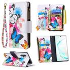 For Samsung Galaxy Note 10 Plus Colored Drawing Pattern Zipper Horizontal Flip Leather Case with Holder & Card Slots & Wallet(Two Butterflies) - 1
