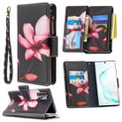 For Samsung Galaxy Note 10 Plus Colored Drawing Pattern Zipper Horizontal Flip Leather Case with Holder & Card Slots & Wallet(Lotus) - 1