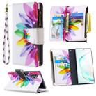 For Samsung Galaxy Note 10 Plus Colored Drawing Pattern Zipper Horizontal Flip Leather Case with Holder & Card Slots & Wallet(Sun Flower) - 1