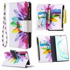 For Samsung Galaxy Note 10 Colored Drawing Pattern Zipper Horizontal Flip Leather Case with Holder & Card Slots & Wallet(Sun Flower) - 1