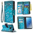 For Samsung Galaxy S9 Colored Drawing Pattern Zipper Horizontal Flip Leather Case with Holder & Card Slots & Wallet(Plum Blossom) - 1