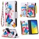 For Samsung Galaxy S10e Colored Drawing Pattern Zipper Horizontal Flip Leather Case with Holder & Card Slots & Wallet(Two Butterflies) - 1