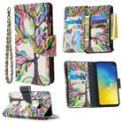 For Samsung Galaxy S10e Colored Drawing Pattern Zipper Horizontal Flip Leather Case with Holder & Card Slots & Wallet(Tree) - 1