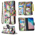 For Samsung Galaxy S10 Plus Colored Drawing Pattern Zipper Horizontal Flip Leather Case with Holder & Card Slots & Wallet(Tree) - 1