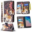 For Samsung Galaxy S10 Colored Drawing Pattern Zipper Horizontal Flip Leather Case with Holder & Card Slots & Wallet(Flower Elephants) - 1