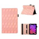 For iPad mini 6 Lucky Bamboo Pattern Leather Tablet Case(Pink) - 1