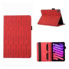 For iPad mini 6 Lucky Bamboo Pattern Leather Tablet Case(Red) - 1