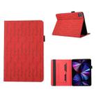 For iPad Pro 11 2022 / 2021 Lucky Bamboo Pattern Leather Tablet Case(Red) - 1