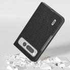 For Google Pixel Fold ABEEL Genuine Leather Litchi Texture Phone Case(Black) - 2