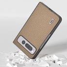 For Google Pixel Fold ABEEL Genuine Leather Litchi Texture Phone Case(Grey) - 2