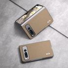For Google Pixel Fold ABEEL Genuine Leather Litchi Texture Phone Case(Grey) - 3