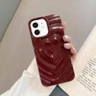 For iPhone 11 3D Love Pattern Phone Case(Wine Red) - 1