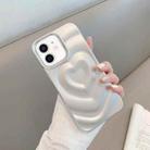 For iPhone 11 3D Love Pattern Phone Case(Silver) - 1