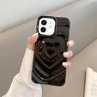 For iPhone 12 3D Love Pattern Phone Case(Black) - 1