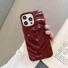 For iPhone 12 Pro 3D Love Pattern Phone Case(Wine Red) - 1