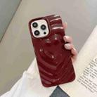 For iPhone 13 Pro Max 3D Love Pattern Phone Case(Wine Red) - 1