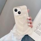 For iPhone 14 3D Love Pattern Phone Case(Cream White) - 1