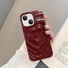 For iPhone 14 3D Love Pattern Phone Case(Wine Red) - 1