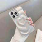 For iPhone 14 Pro Max 3D Love Pattern Phone Case(Silver) - 1