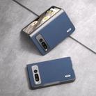 For Google Pixel Fold ABEEL Genuine Leather + PC Litchi Texture Phone Case(Blue) - 3