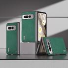 For Google Pixel Fold ABEEL Cross Texture Genuine Leather Phone Case(Green) - 1