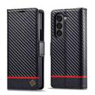 For Samsung Galaxy Z Fold5 LC.IMEEKE Carbon Fiber Leather Phone Case(Horizontal Black) - 1