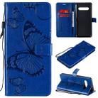 For LG V60 3D Butterflies Embossing Pattern Horizontal Flip Leather Case with Holder & Card Slot & Wallet(Blue) - 1