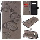 For LG V60 3D Butterflies Embossing Pattern Horizontal Flip Leather Case with Holder & Card Slot & Wallet(Grey) - 1