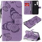 For Motorola Moto G Power 3D Butterflies Embossing Pattern Horizontal Flip Leather Case with Holder & Card Slot & Wallet(Purple) - 1