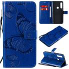 For Motorola Moto G Power 3D Butterflies Embossing Pattern Horizontal Flip Leather Case with Holder & Card Slot & Wallet(Blue) - 1