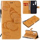 For Motorola Moto G Power 3D Butterflies Embossing Pattern Horizontal Flip Leather Case with Holder & Card Slot & Wallet(Yellow) - 1