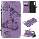 For OPPO Realme 6 3D Butterflies Embossing Pattern Horizontal Flip Leather Case with Holder & Card Slot & Wallet(Purple) - 1