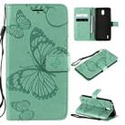 For Nokia 1.3 3D Butterflies Embossing Pattern Horizontal Flip Leather Case with Holder & Card Slot & Wallet(Green) - 1