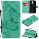 For Nokia 2.3 3D Butterflies Embossing Pattern Horizontal Flip Leather Case with Holder & Card Slot & Wallet(Green) - 1