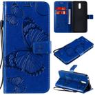 For Nokia 2.3 3D Butterflies Embossing Pattern Horizontal Flip Leather Case with Holder & Card Slot & Wallet(Blue) - 1