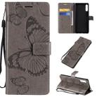 For Sony Xperia L4 3D Butterflies Embossing Pattern Horizontal Flip Leather Case with Holder & Card Slot & Wallet(Grey) - 1