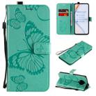 For Xiaomi Redmi K30 Pro 3D Butterflies Embossing Pattern Horizontal Flip Leather Case with Holder & Card Slot & Wallet(Green) - 1