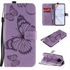 For Xiaomi Redmi K30 Pro 3D Butterflies Embossing Pattern Horizontal Flip Leather Case with Holder & Card Slot & Wallet(Purple) - 1