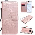 For Xiaomi Redmi K30 Pro 3D Butterflies Embossing Pattern Horizontal Flip Leather Case with Holder & Card Slot & Wallet(Rose Gold) - 1