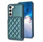 For Samsung Galaxy S23+ 5G BF25 Square Plaid Card Bag Holder Phone Case(Green) - 1