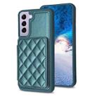For Samsung Galaxy S21 FE 5G BF25 Square Plaid Card Bag Holder Phone Case(Green) - 1