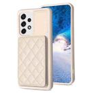 For Samsung Galaxy A13 5G / 4G BF25 Square Plaid Card Bag Holder Phone Case(Beige) - 1