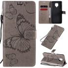 For Xiaomi Redmi Note 9 Pro 3D Butterflies Embossing Pattern Horizontal Flip Leather Case with Holder & Card Slot & Wallet(Grey) - 1