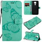 For Xiaomi Redmi Note 9 / 10X 4G 3D Butterflies Embossing Pattern Horizontal Flip Leather Case with Holder & Card Slot & Wallet(Green) - 1