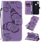 For Samsung Galaxy A11 3D Butterflies Embossing Pattern Horizontal Flip Leather Case with Holder & Card Slot & Wallet(Purple) - 1