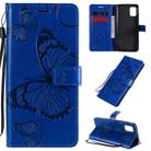 For Samsung Galaxy A31 3D Butterflies Embossing Pattern Horizontal Flip Leather Case with Holder & Card Slot & Wallet(Blue) - 1