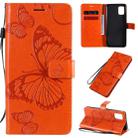 For Samsung Galaxy A31 3D Butterflies Embossing Pattern Horizontal Flip Leather Case with Holder & Card Slot & Wallet(Orange) - 1