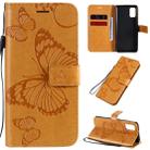 For Samsung Galaxy A41 3D Butterflies Embossing Pattern Horizontal Flip Leather Case with Holder & Card Slot & Wallet(Yellow) - 1