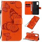 For Samsung Galaxy A41 3D Butterflies Embossing Pattern Horizontal Flip Leather Case with Holder & Card Slot & Wallet(Orange) - 1