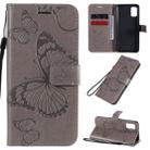 For Samsung Galaxy A41 3D Butterflies Embossing Pattern Horizontal Flip Leather Case with Holder & Card Slot & Wallet(Grey) - 1